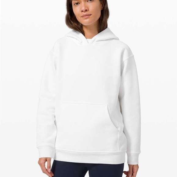 lululemon athletica Tops - Lululemon Women’s All Yours Hoodie White Fleece Cozy Size S Soft Fleece Comfy